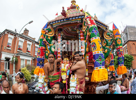 The Rath Yatra Festival from the Murugan Temple North London UK Stock Photo