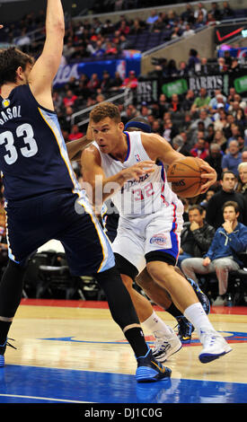 Los Angeles, California, USA. 18th November 2013.  Blake Griffin of the Clippers during the NBA Basketball game between the Memphis Grizzlies and the Los Angeles Clippers at Staples Center in Los Angeles, California John Green/CSM/Alamy Live News