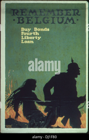 Remember Belgium. Buy Bonds Fourth Liberty Loan., ca. 1918 - ca. 1918512441 Stock Photo