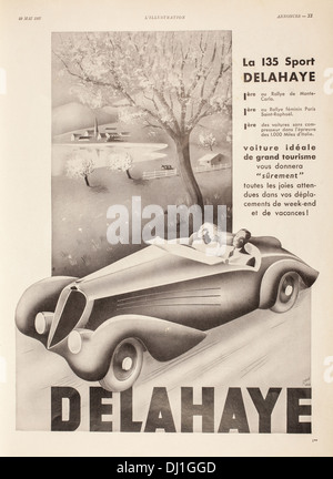 L'Illustration (French magazine) 1937 : Ad for Delahaye motor cars Stock Photo