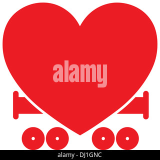 Heart Train vector illustration Stock Photo