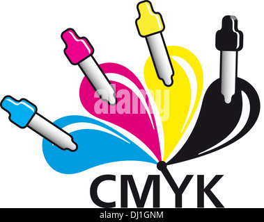 Color CMYK Icon Set Stock Photo