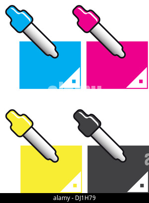 Color CMYK Icon Set Stock Photo