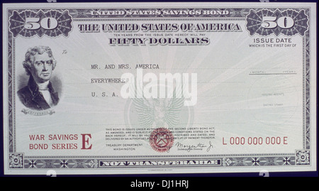 $50.00 War Bond Poster 244 Stock Photo