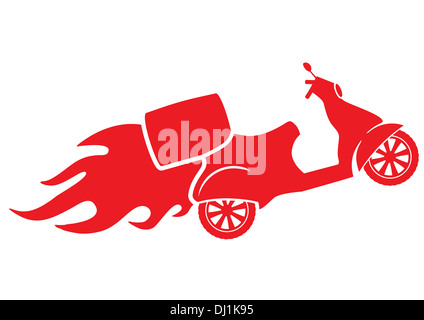 Scooter silhouette - Fast Delivery Service Symbol Stock Photo