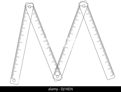 Folding ruler on white background. Vector illustration Stock Photo - Alamy