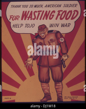 THANK YOU SO MUCH AMERICAN SOLDIER FOR WASTING FOOD - HELP TOJO WIN WAR. 530 Stock Photo
