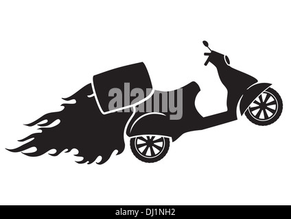 Scooter silhouette - Fast Delivery Service Symbol Stock Photo