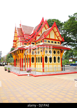 Royal pavilion at hua hin railway station, Prachuap Khiri Khan, Thailand Stock Photo