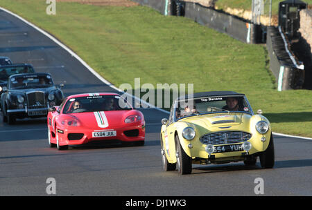 Brands Hatch, Kent, UK. 19th November 2013. The Beaujolais Run - supporting the Henry Surtees Foundation - sets off from Brands Hatch headed by the new Chevrolet which made its UK track debut SS2 15.11.2013 Credit:  theodore liasi/Alamy Live News Stock Photo