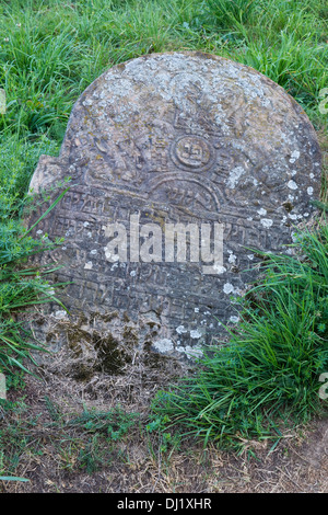 Gravestones in Kirkut, Jewish cemetery, Lutowiska, Bieszczady, Poland, Europe Stock Photo