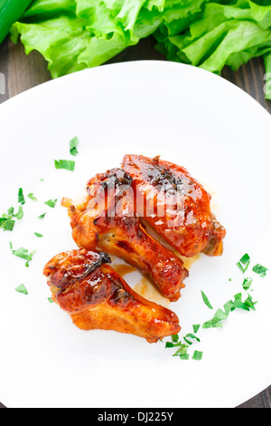 Chicken wings with honey sauce Stock Photo