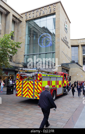 Fire Engine parked in Glasgow city centre, Scotland, UK Stock Photo