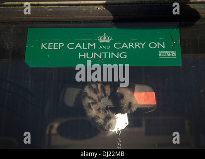 A sticker on a car window,supporting the Countryside Alliance Stock Photo