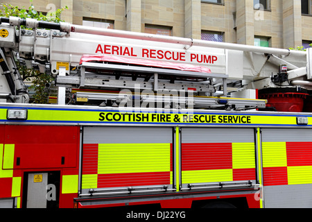 A Scottish Fire and Rescue appliance with an Aerial Rescue Pump, Scotland, UK Stock Photo