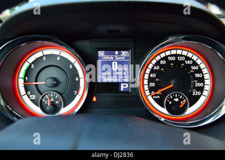 Instrument Binnacle on a Dodge Durango. Stock Photo