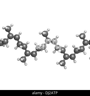 Natural rubber (cis-1,4-polyisoprene), chemical structure - linear fragment (detail). Used to manufacture surgeons' gloves, ... Stock Photo