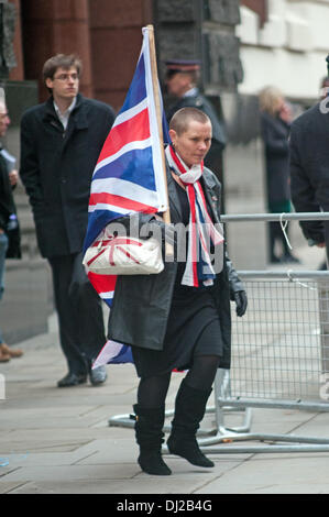 London, UK, 18th November 2013. Protest at day one of the trial at the Old Bailey for the murder of Drummer Lee Rigby London 18/11/2013 Credit:  JOHNNY ARMSTEAD/Alamy Live News Stock Photo