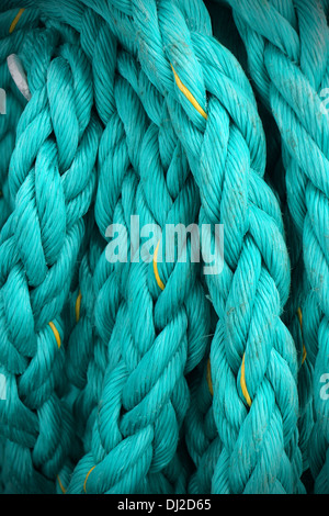 Close up of mooring rope or ship cable, great texture and details. Stock Photo