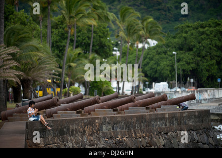 The canons of Barachois. Le Barachois is the northernmost district of Saint-Denis, the capital of the island of Reunion. Stock Photo