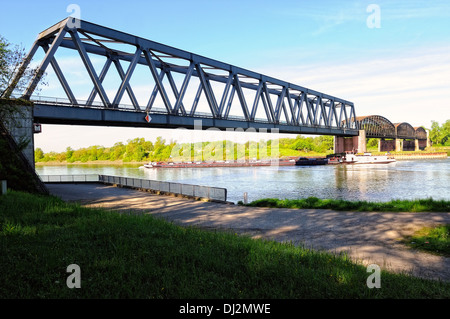 Under the bridge over the Rhine  Germany Stock Photo