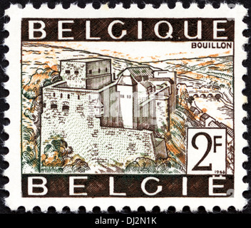 postage stamp Belgium 2F featuring the town of Bouillon dated 1966 Stock Photo