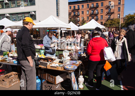 GreenFlea flea market, Upper West Side of Manhattan, New York City, United States of America. Stock Photo