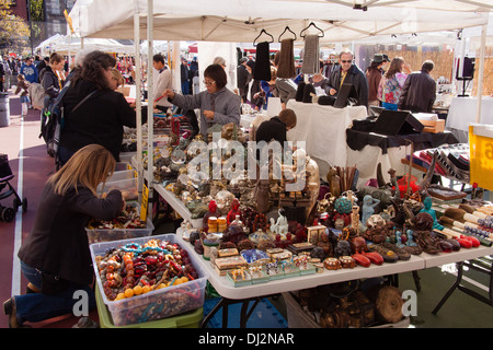 GreenFlea flea market, Upper West Side of Manhattan, New York City, United States of America. Stock Photo