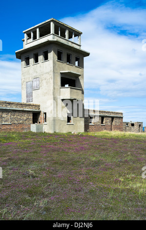 dh Stanger Head FLOTTA ORKNEY World War Two Signal Station lookout Stock Photo