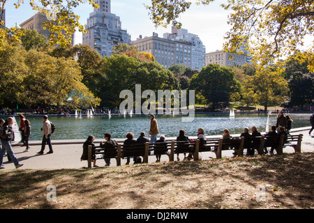 Conservatory water model boat pond, Central Park, Manhattan, New York City, United States of America. Stock Photo