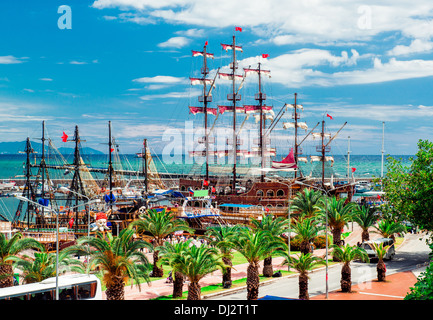 View of Alanya Cruise Port, Turkey Stock Photo