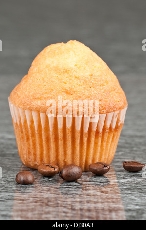 Single muffin on reflective background Stock Photo