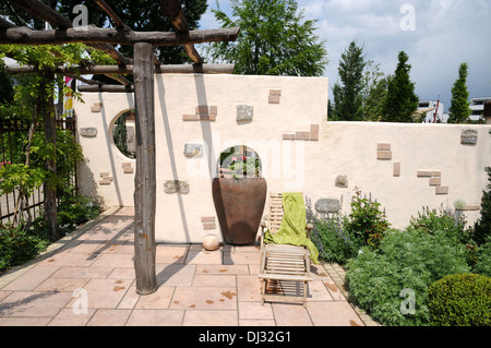 Terrace with deckchair Stock Photo