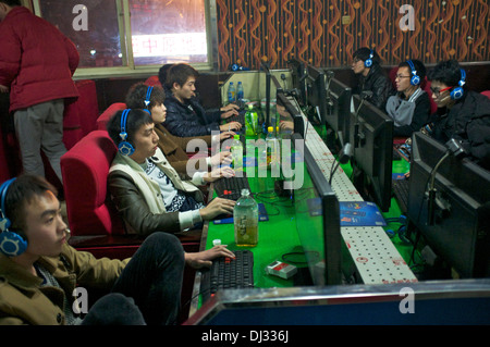 An internet cafe in Beijing, China. 2013 Stock Photo