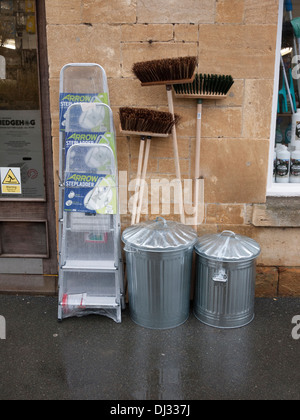 A traditional hardware shop in Moreton in Marsh the Cotswolds UK with goods for sale outside Stock Photo