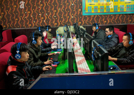 An internet cafe in Beijing, China. 2013 Stock Photo