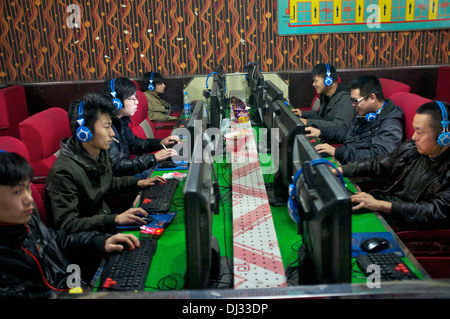 An internet cafe in Beijing, China. 2013 Stock Photo