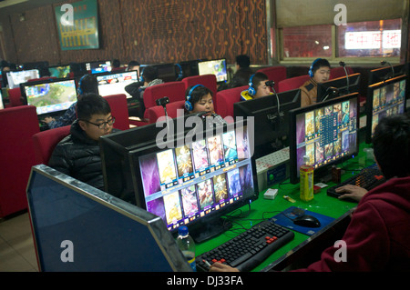 An internet cafe in Beijing, China. 2013 Stock Photo