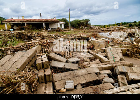 Province of Nuoro, Sardinia. 20th Nov, 2013.  Zone Between Orgosolo and Oliena due to the flooding disasters Credit:  Realy Easy Star/Alamy Live News Stock Photo
