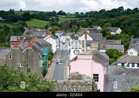 A view of Laugharne taken from Laugharne Castle. Stock Photo