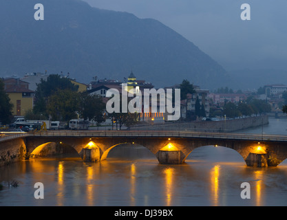 Bridge, Yesilirmak River, Amasya, Turkey Stock Photo