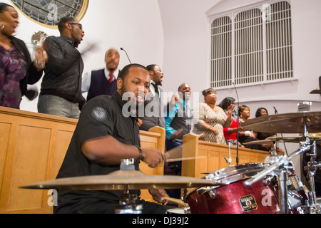 Detroit, Michigan - Gospel concert at Peace and Goodwill Baptist Church. Stock Photo