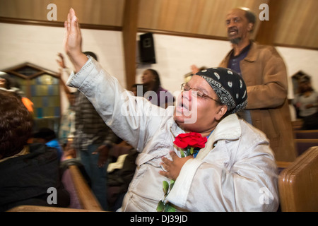 Detroit, Michigan - Gospel concert at Peace and Goodwill Baptist Church. Stock Photo