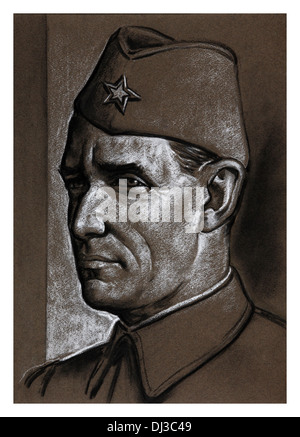 Marshal Josip Broz Tito  leader of the Yugoslav Partisans, Europe's most effective anti-Nazi resistance movement Stock Photo