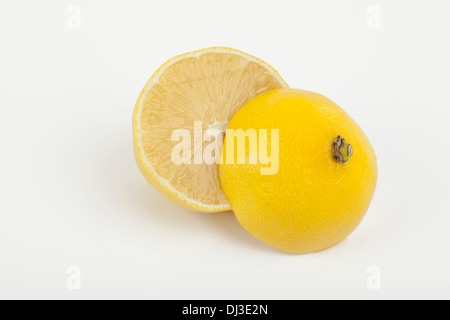 lemons slice on white background Stock Photo