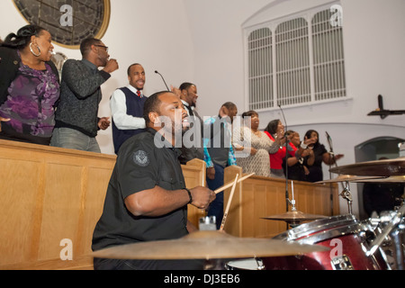 Detroit, Michigan - Gospel concert at Peace and Goodwill Baptist Church. Stock Photo