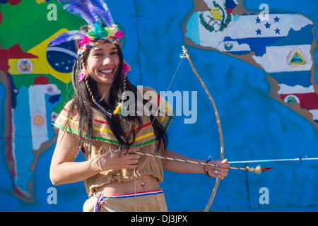 A Participant at the 13th Annual Hispanic International Day Parade in Las Vegas Stock Photo