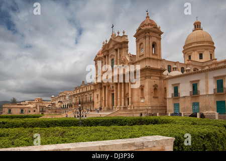 Castel Duomo - Baroque style cathedral in old town Noto, Sicily, Italy Stock Photo