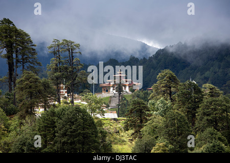 Bhutan, Dochu La pass, Druk Wangyal Lhakhang temple Stock Photo