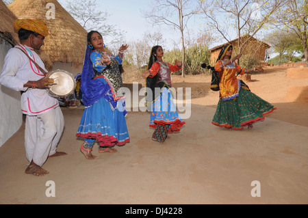 Tribal dance, Shilpgram, Udaipur, Rajasthan India Stock Photo